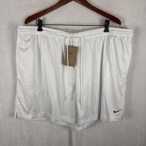 Nike Dri-FIT 5" Mesh Basketball Shorts ~ White HV1880-100 Men's Sz 4XL NWT